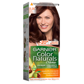 Vopsea-crema pentru par GARNIER Color Naturals, 5.25 Saten Mahon Deschis, +balsam hranitor, 112 ml