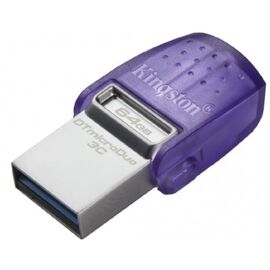 Stick microDuo KINGSTON DataTraveler, USB3.2, 3C, G3, USB-C, OTG +, USB-A, violet, ultra mici, 64GB