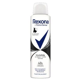 Антиперспирант-спрей REXONA Deo Invisible Черный и Белый, против белых пятен, для женщин, 150 мл