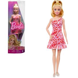 Papusa Barbie MATTEL Fashionista in rochie cu model floral