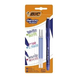 Набор ручка гелевая роллер BIC Gel-ocity + 2 стержня, синяя