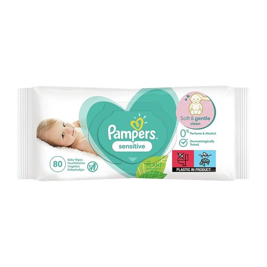 Влажные салфетки детские PAMPERS Baby Sensitive, 80 шт