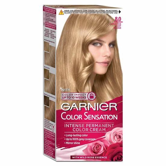 Vopsea-crema pentru par GARNIER Color Sensation, 8.0 Blond Deschis Luminos