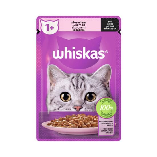 Hrana WHISKAS Somon in sos, pentru pisici, 85g