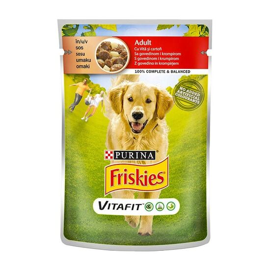 Корм для собак FRISKIES Adult  Влажный, Говядина и картофель, 100гр