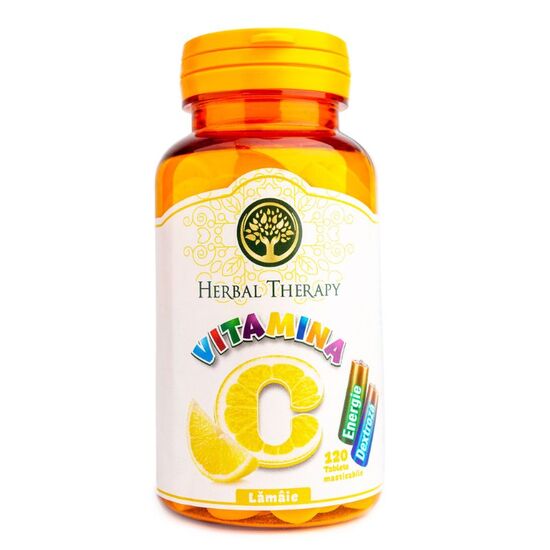 Vitamina C 100 mg cu Glucoza si Aroma de Lamaie, №120