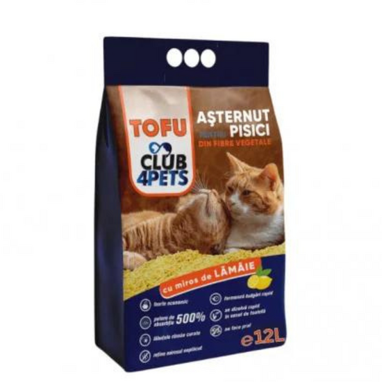 Наполнитель CLUB4PETS, TOFU, с запахом лимона, 12 л, 5 кг