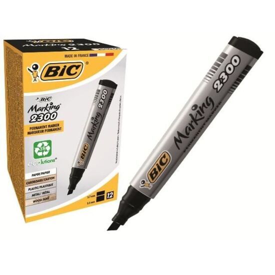 Marker permanent BIC 2300, negru, varf tesit