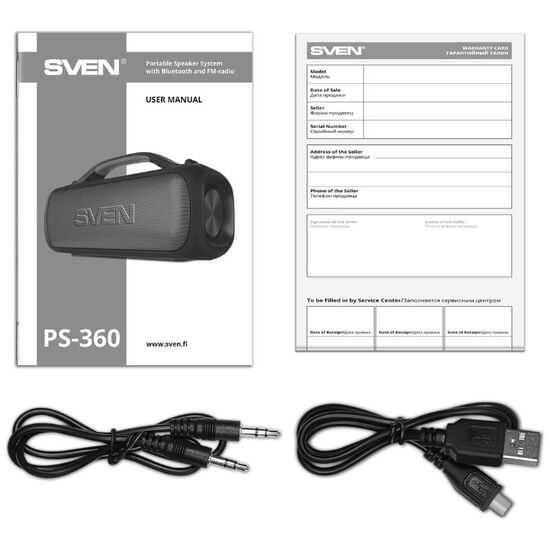 Boxa portabila SVEN PS-360, rezistentа la apа, 24W RMS, negru, 6 image