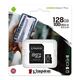 Card memorie Kingston 128GB microSD Class10 A1 UHS-I + SD adapter, 2 image